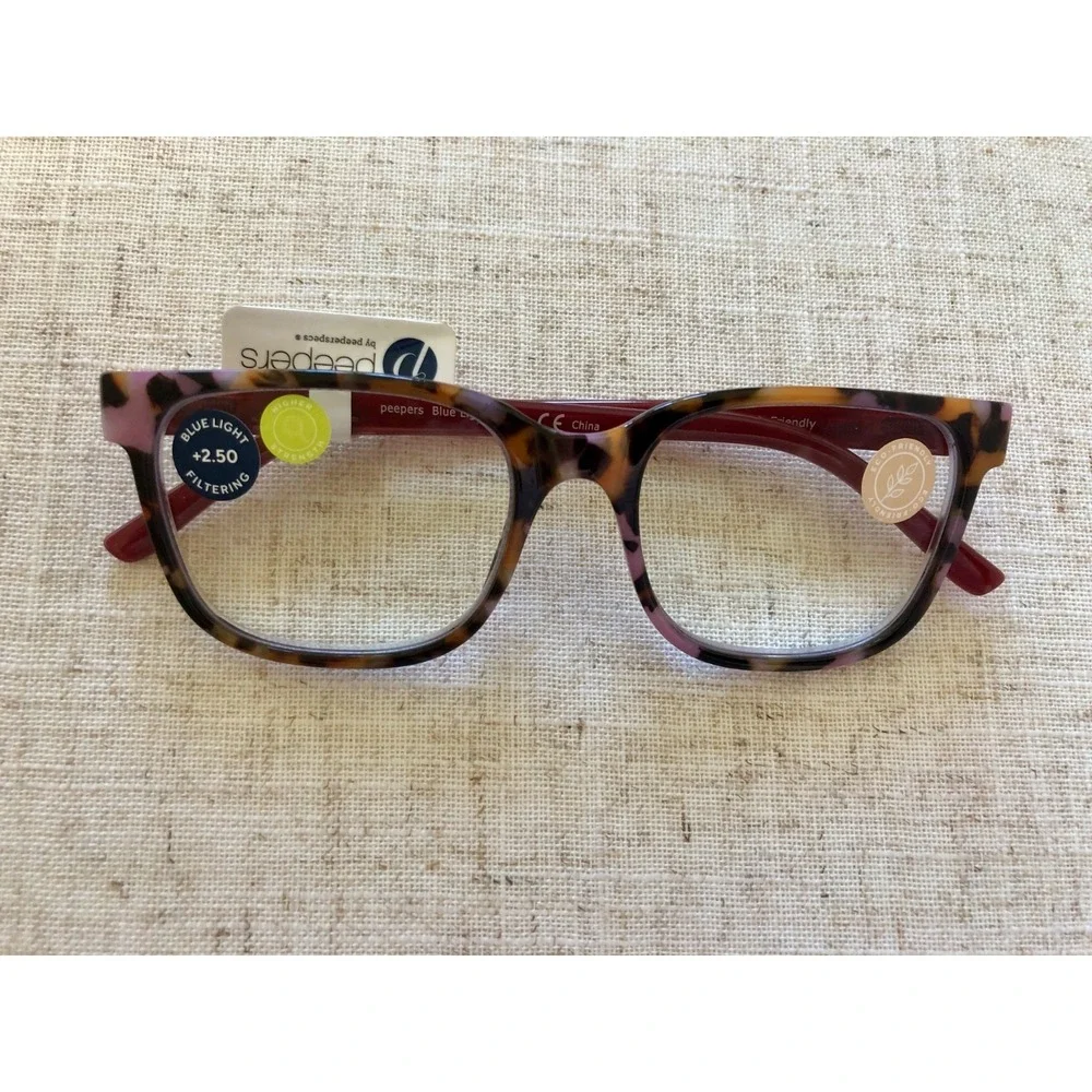New Cherry Chai Peepers BLUE LIGHT FILTERING Reading Glasses +2.50